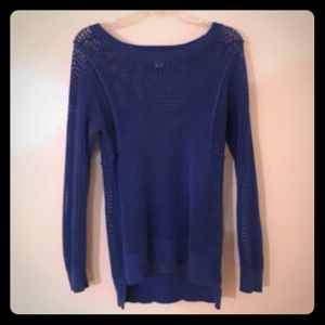 Blue mesh sweater